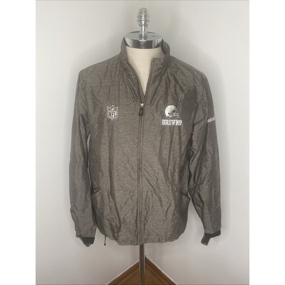 Rebook On Field Cleveland Browns NFL Jacket Mens M Embroidered Coat Light weight - Picture 1 of 10